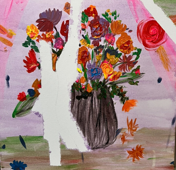 Painting titled "Fleur" by Luisa Johanna Margarete Milz, Original Artwork, Acrylic