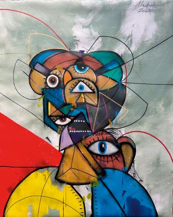 Le serveur du bar - Everyday's Faces Series 绘画, 39x31.5 in