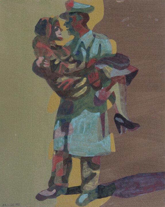 Painting titled "Couple #16" by Martin Singer, Original Artwork, Acrylic