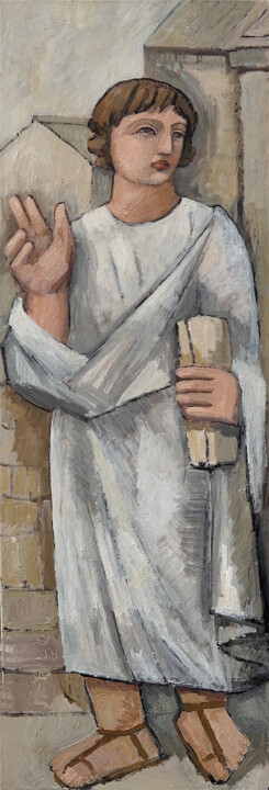 Jésus enseignant et sainte sainte Rita (diptyque) Schilderij, 47,2x15,8 in