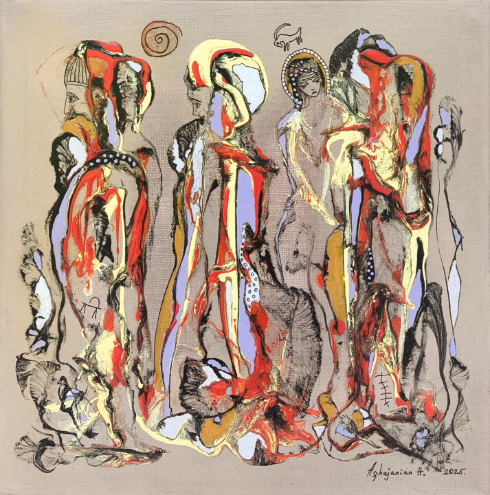 Mystic Intertwining 绘画, 15.8x15.8 in