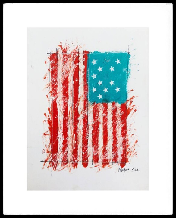 Red and White Картина, 14x11 in