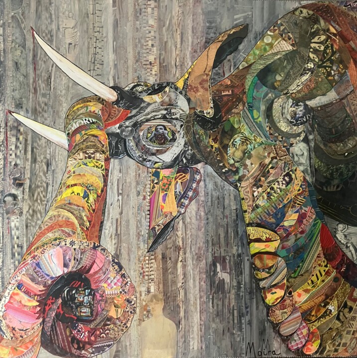 Ernest in a Way Collages, 39,4x39,4 in