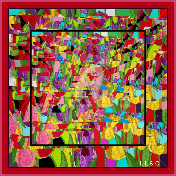 Textile Art titled "FOULARD DA ARTISTIC…" by Laila Lago & C. By Iannilli Antonella, Original Artwork, Textile fiber