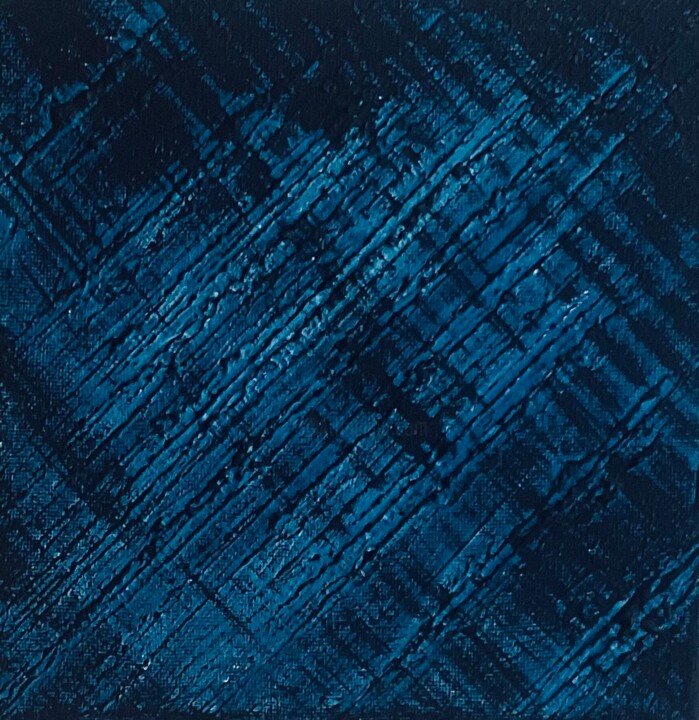 Blue Trace 6 绘画, 7.9x7.9 in