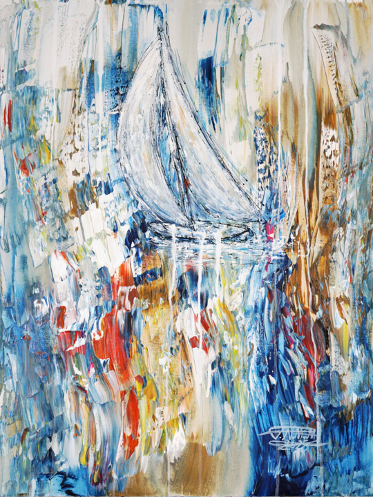 绘画 标题为“Stormy Sailing XS 2” 由Peter Nottrott, 原创艺术品, 丙烯