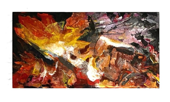 Painting titled "Sole - STUDIO" by Marco Bettocchi, Original Artwork, Oil Mounted on Wood Stretcher frame
