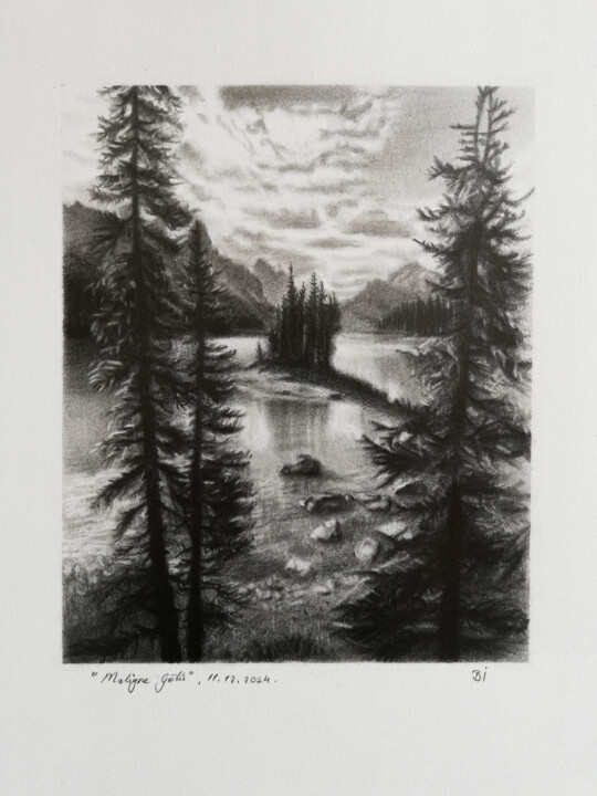 MALİGNE LAKE Resim, 7,5x5,9 in
