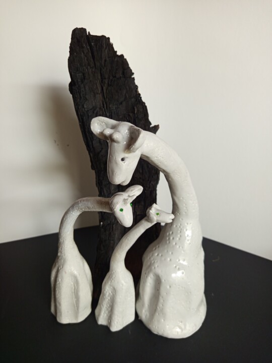 Sculptuur getiteld "La savane brûle" door Dominique Jolivet, Origineel Kunstwerk, Keramiek