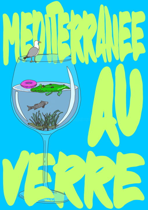 数字艺术 标题为“Méditerranée au Ver…” 由Petitetoulon, 原创艺术品, 数字油画
