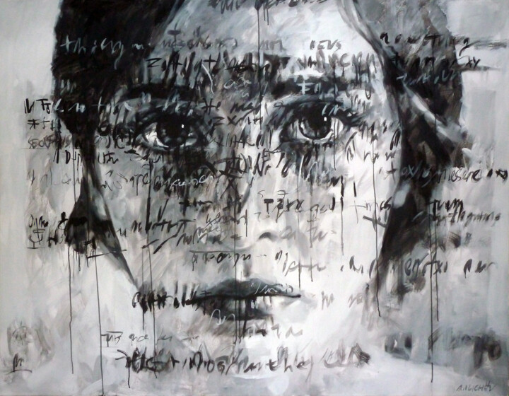 BLACK AND WHITE PORTRAIT Pintura, 55,1x70,9 in