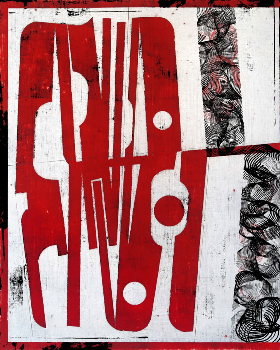 Painting titled "Invisible Narrative…" by Petr Strnad, Original Artwork, Acrylic