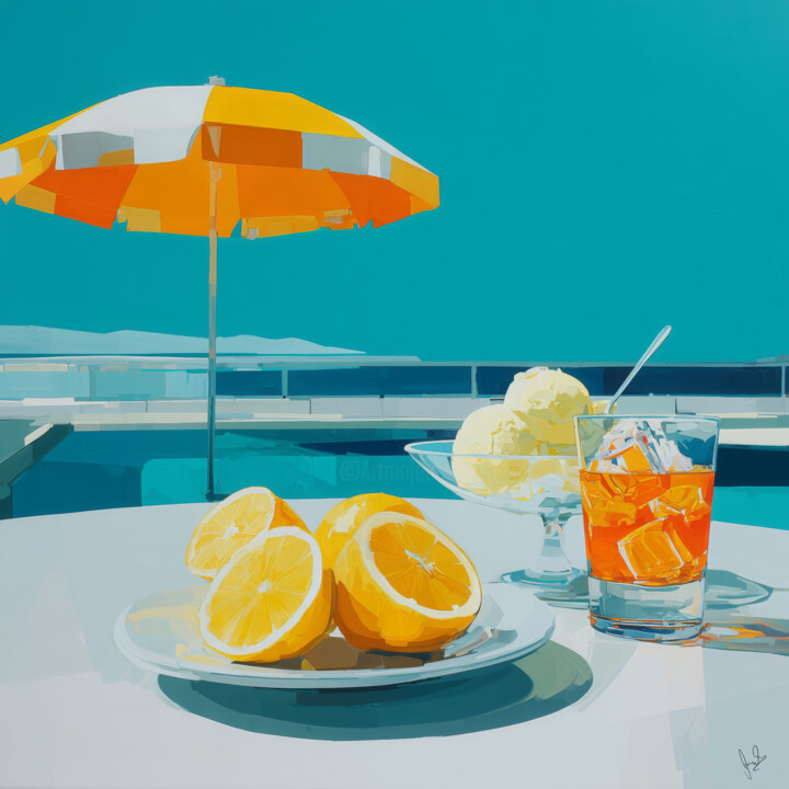 绘画 标题为“My Summer 2” 由Angelo Makula, 原创艺术品, 丙烯 安装在木板上