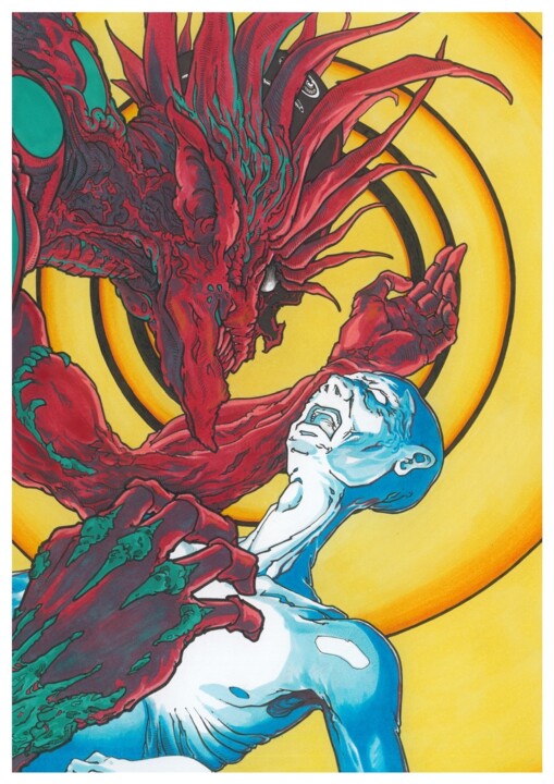 图画 标题为“Fascination / Posse…” 由Franck Renaud, 原创艺术品, 标记