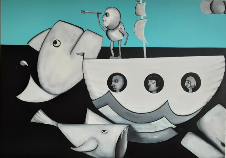 The Voyagers Painting, 39.4x55.1 in