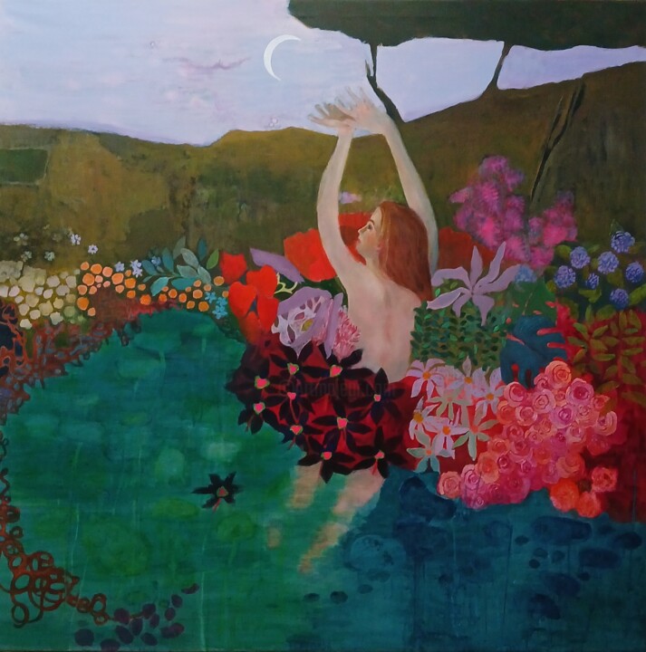 绘画 标题为“luna creciente” 由Marta Grassi, 原创艺术品, 丙烯