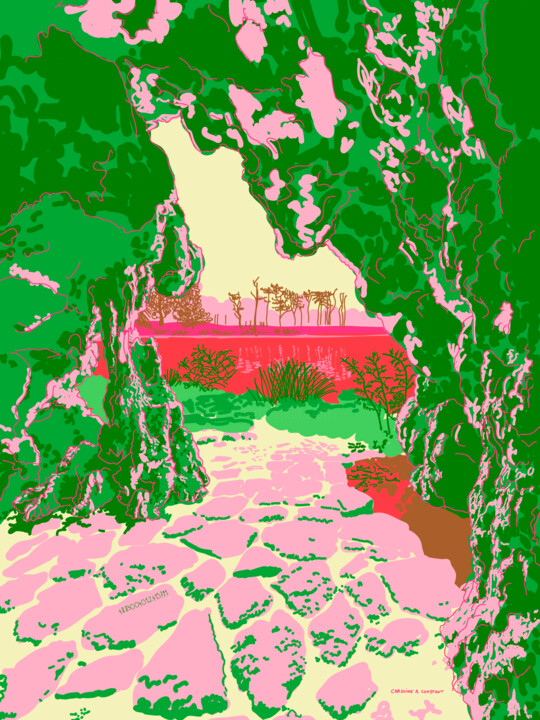 Bois de Vincennes #01 Digitale Kunst, 27,6x19,7 in