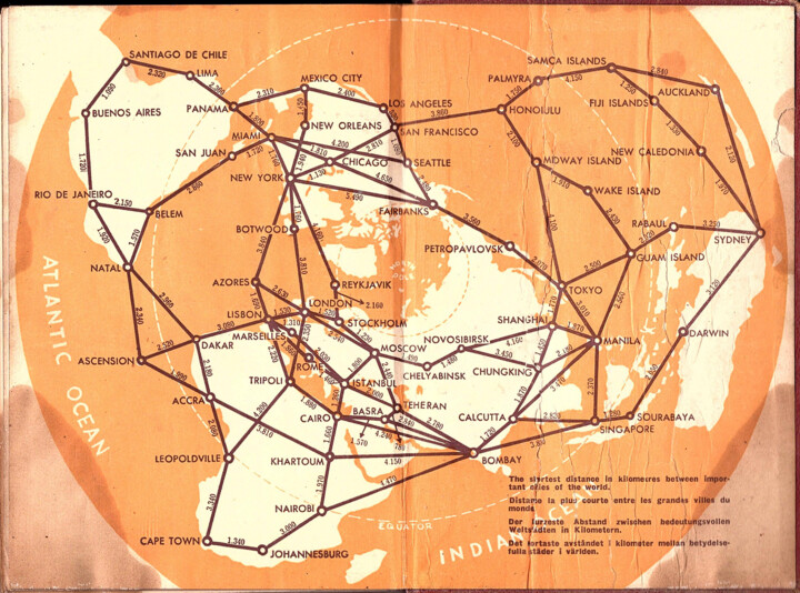 Printmaking titled "Flight Map" by Christian Envall, Original Artwork, Analog Print