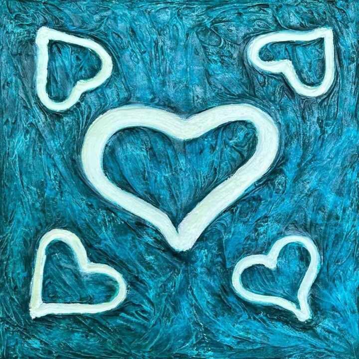Eternal Love in the Turquoise Depths of the Sea Tablo, 11,8x11,8 in