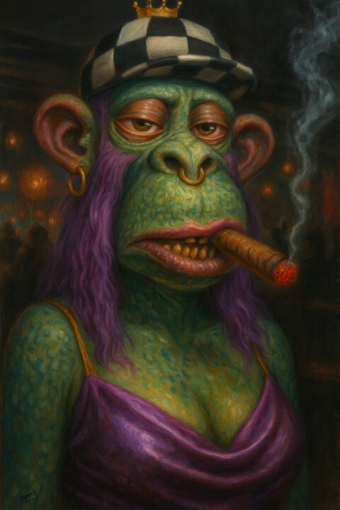 Night Clubber 绘画, 21.3x14.2 in