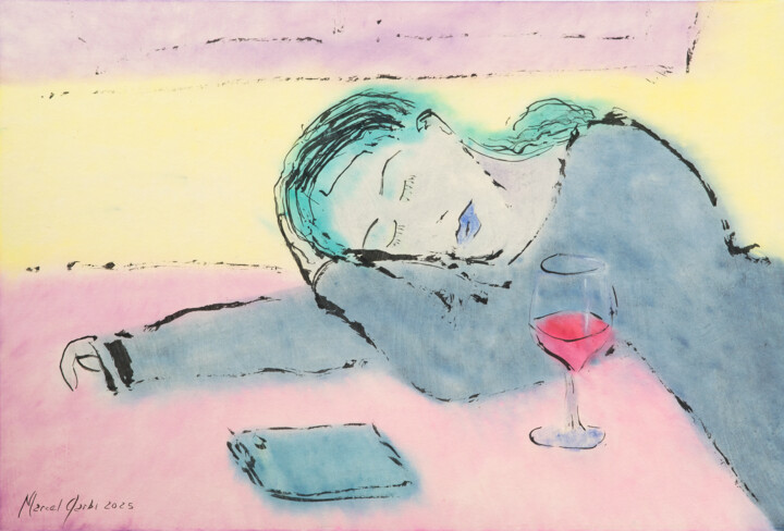 Painting titled "When no one answers" by Marcel Garbi, Original Artwork, Watercolor