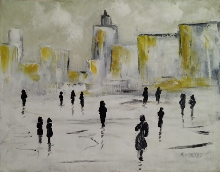 LES RETROUVAILLES 绘画, 10.6x13.8 in