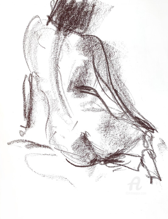 Assise de femme (Back View) 绘画, 11.6x8.3 in
