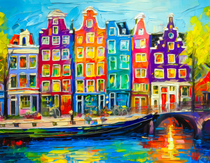 Canal in Bloom – Impression Amsterdam No. 359 Digitale Kunst