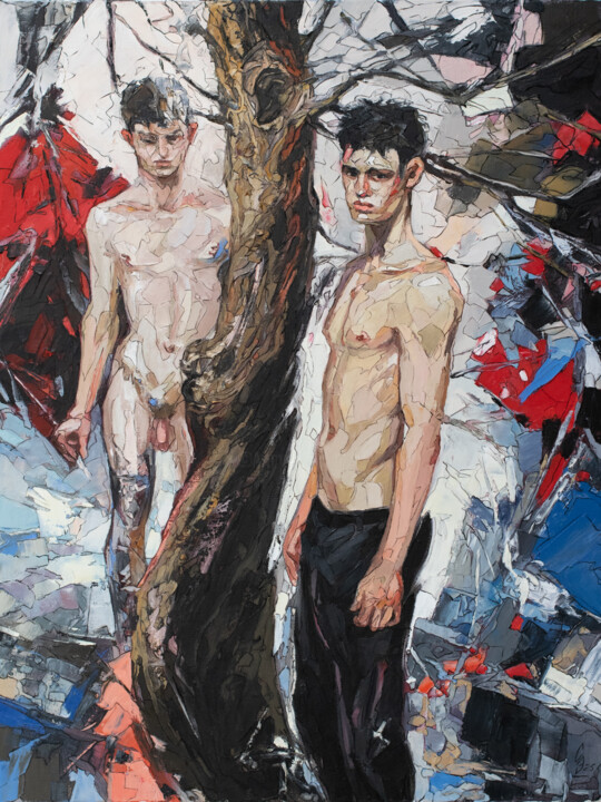 Halves.Faultline. 绘画, 31.5x23.6 in