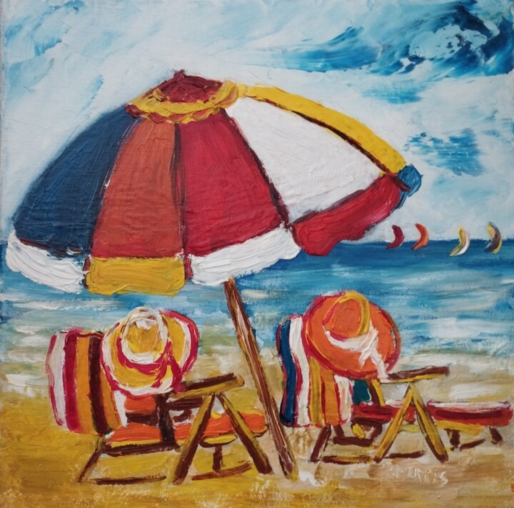 LA BAIGNADE 绘画, 15.8x15.8 in