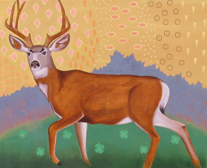 Rain Deer 绘画, 24x30 in
