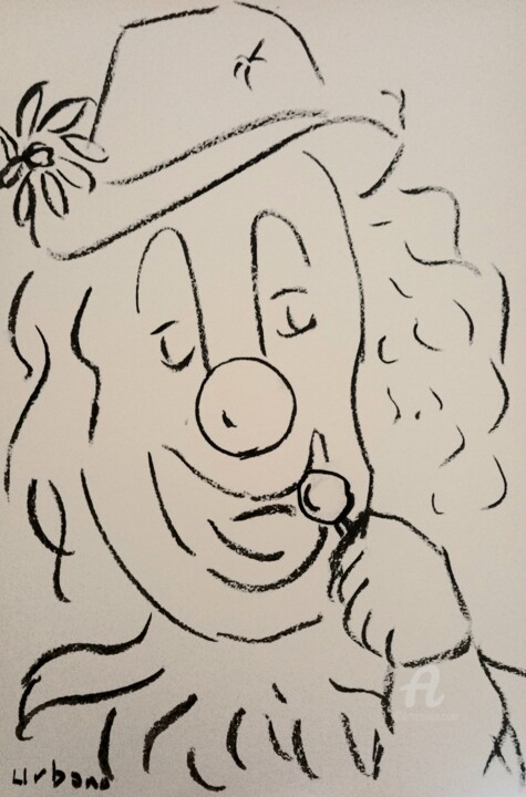 Le clown farceur Disegno, 16,1x11,8 in