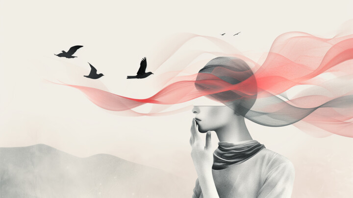 Arte digitale intitolato "Thought in Flight #…" da Olga Sukhikh (Lolly Shine), Opera d'arte originale, Stampa digitale