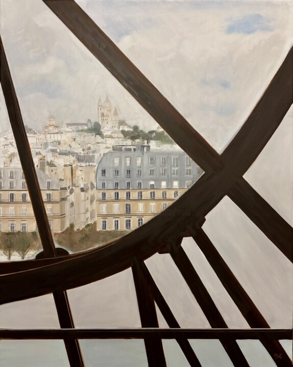 Schilderij getiteld "Montmartre, Hors du…" door Marie France Garrigues, Origineel Kunstwerk, Olie Gemonteerd op Frame voor h…