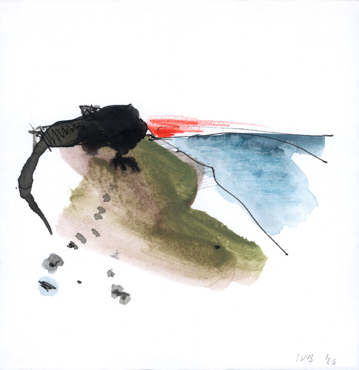 Drawing titled "Naturaleza 020725" by Isabelle Van Brussel, Original Artwork, Watercolor
