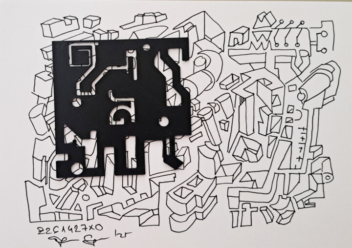 Dessin intitulée "Z261427XO" par Jurica Gotal, Œuvre d'art originale, Marqueur