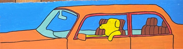 Malade en voiture, mais c'est parce que je ne conduis pas 绘画, 7.5x20.9 in