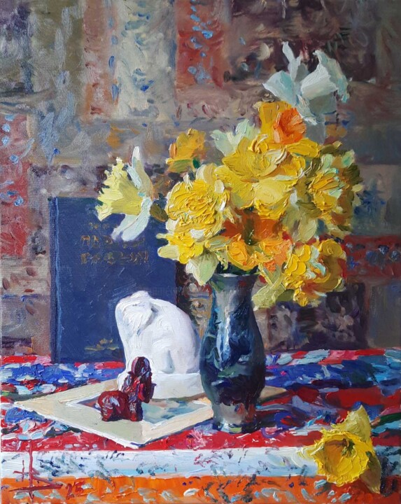 绘画 标题为“Daffodils (Нарциси)” 由Vladimir Natalushko, 原创艺术品, 油