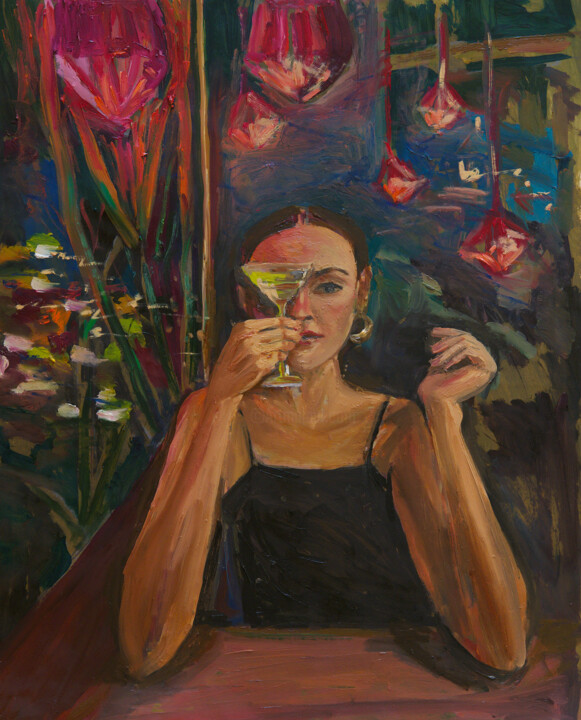 Pintura intitulada "Mio Caro" por Alyona Zavidina, Obras de arte originais, Óleo Montado em Cartão