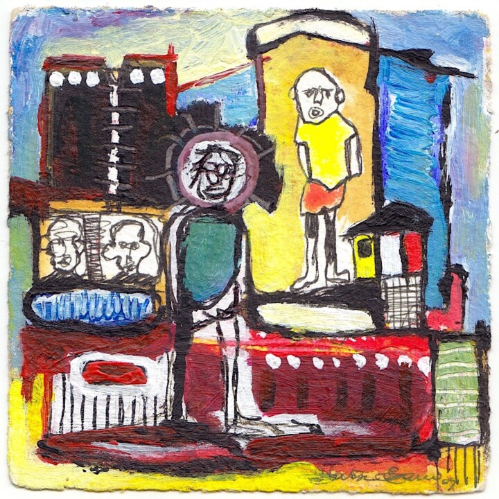 Les citadins Pittura, 3,9x3,9 in