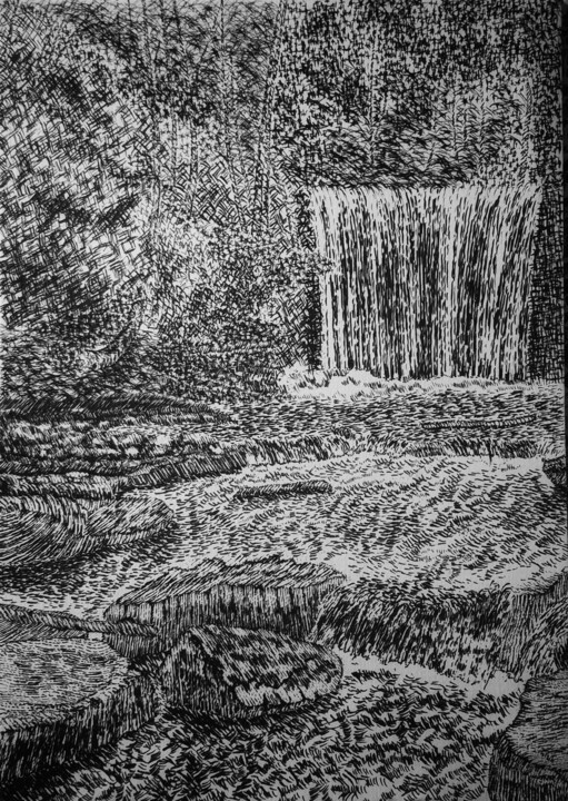 Nantmill waterfall take three 图画, 8.3x11.7 in