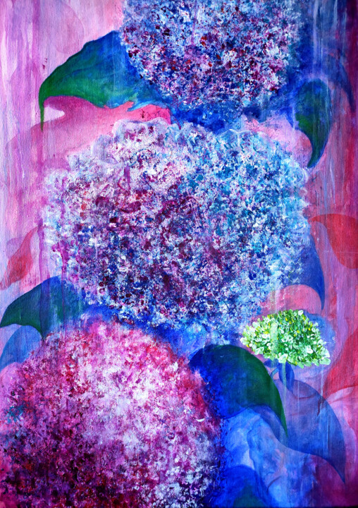 Floral Fantasy... Hydrangeas in the Drizzle Part 1 Картина, 27,6x19,7 in