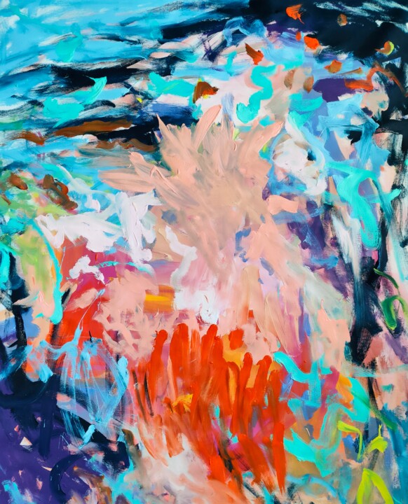 Peinture intitulée "The orange power" par Emily Starck, Œuvre d'art originale, Acrylique Monté sur Châssis en bois