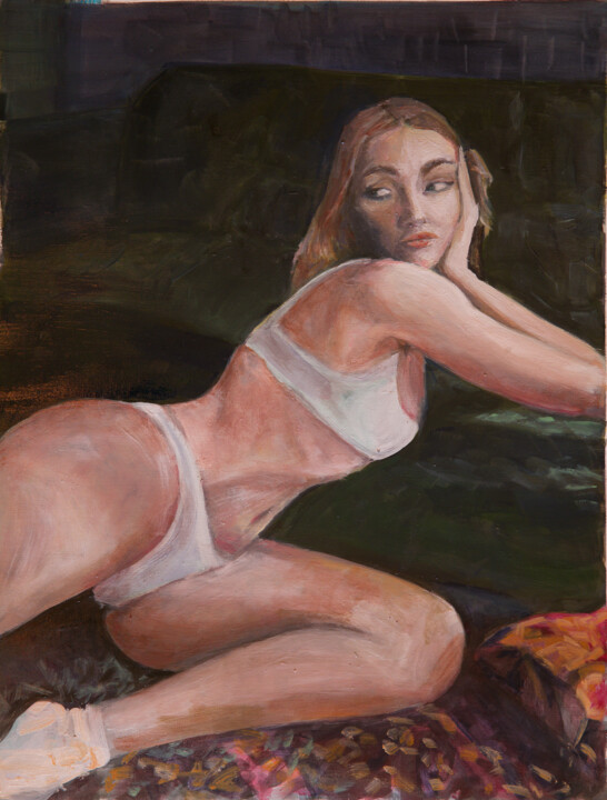 Pintura intitulada "Dear Friend" por Alyona Zavidina, Obras de arte originais, Óleo Montado em artwork_cat.