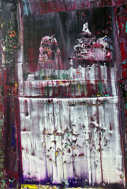 Schilderij getiteld "Torn Apart" door Preston M. Smith (PMS), Origineel Kunstwerk, Acryl Gemonteerd op Frame voor houten bra…