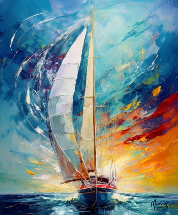 数字艺术 标题为“Toward the Fire Sky…” 由Mathias (1975), 原创艺术品, 数字油画