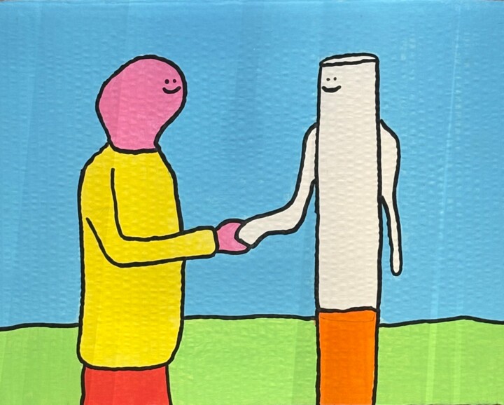 Bonjour la cigarette 绘画, 13.4x17.3 in