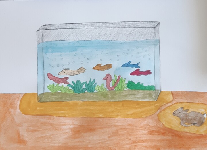 Aquarium 绘画, 7.9x3.9 in
