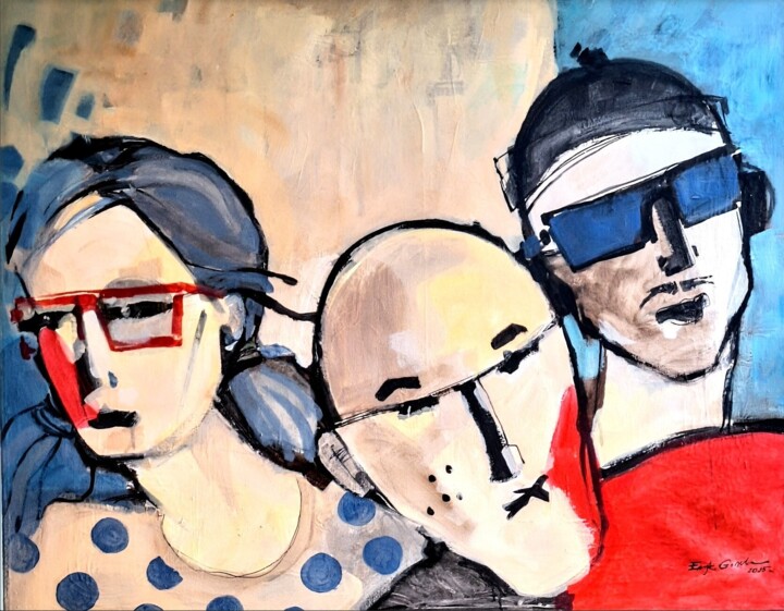 Malarstwo zatytułowany „LUDZIE Z MIASTA” autorstwa Eryk Gorsky, Oryginalna praca, Akryl