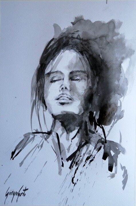 Painting titled "young girl 112" by Giorgio Gosti, Original Artwork, Ink